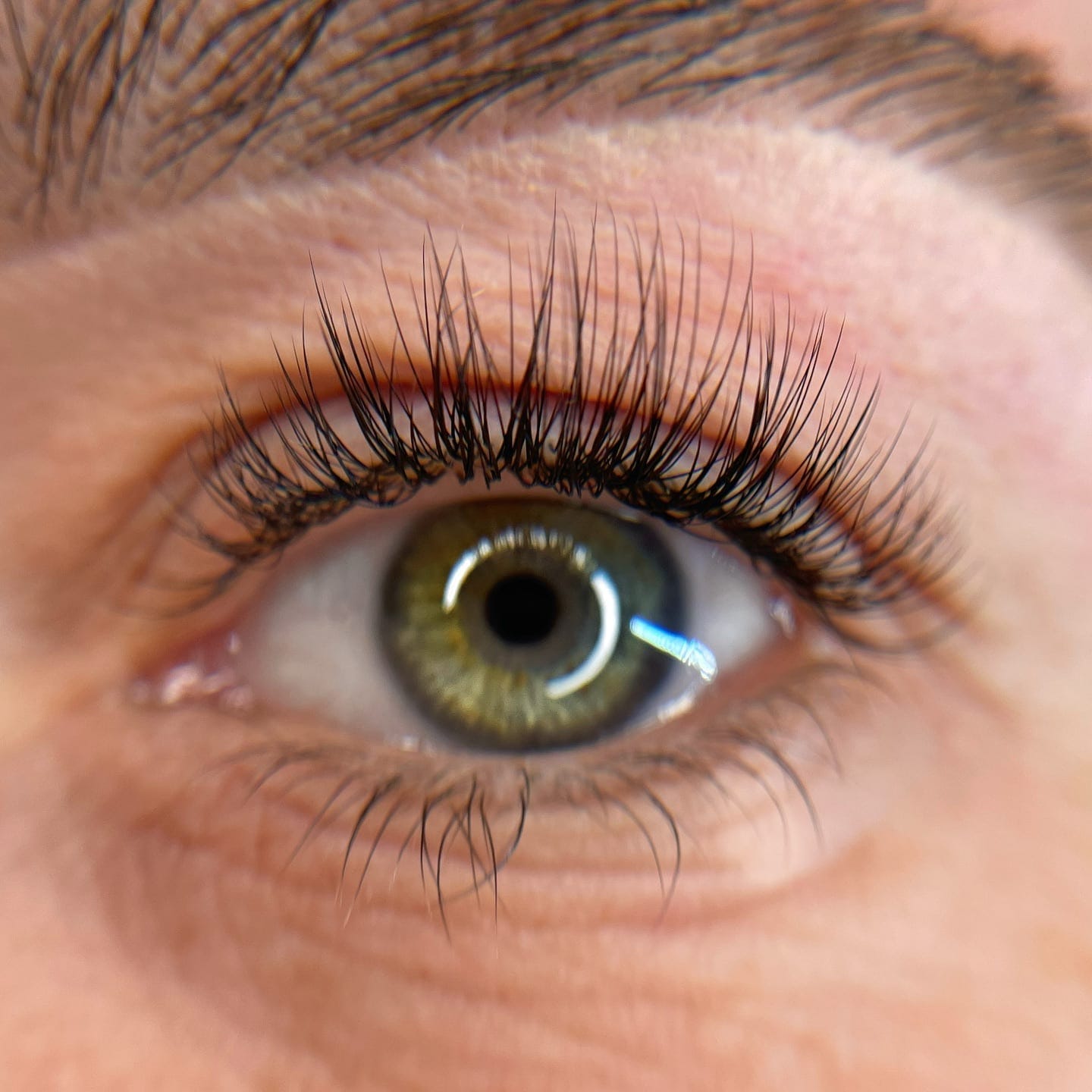 Volume lash extensions with hazel eyes